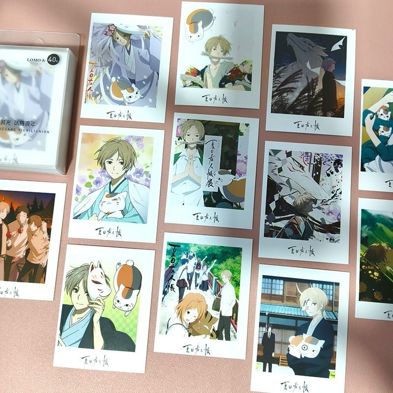 夏目 夏目友人帳周邊 夏目友人帳LOMO卡夏目貴志斑貓咪老師動漫周邊自印拍立得照片卡 貓咪老師 夏目貴志