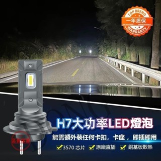 精品❤️車燈一體式LED大燈 汽機車大燈 H7 直插 迷你 遠近燈 無線款 內建驅動 車用頭燈 霧燈 LED車燈燈泡