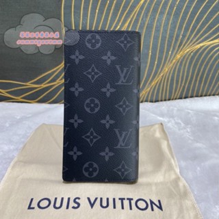 （精品二手）LOUIS VUITTON 路易威登LV Brazza 經典黑灰老花 男士對折長夾/錢包/手拿包M61697