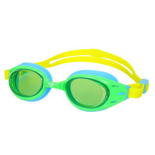 MIZUNO SWIM 兒童泳鏡 (抗UV 防霧 蛙鏡 鏡面 游泳 戲水「N3TFB10500-37」 水藍綠黃白