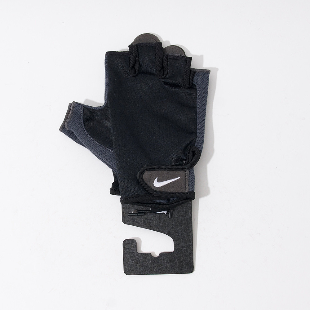 Nike 黑色 魔鬼氈 腕帶 男用 基礎 健力 手套 重量 訓練 健身 半指 手套 NLGC5057LG
