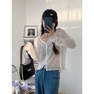 【Carmar】薄款軟糯冰絲防曬開衫配吊帶空調衣罩衫女夏新款長袖針織上衣