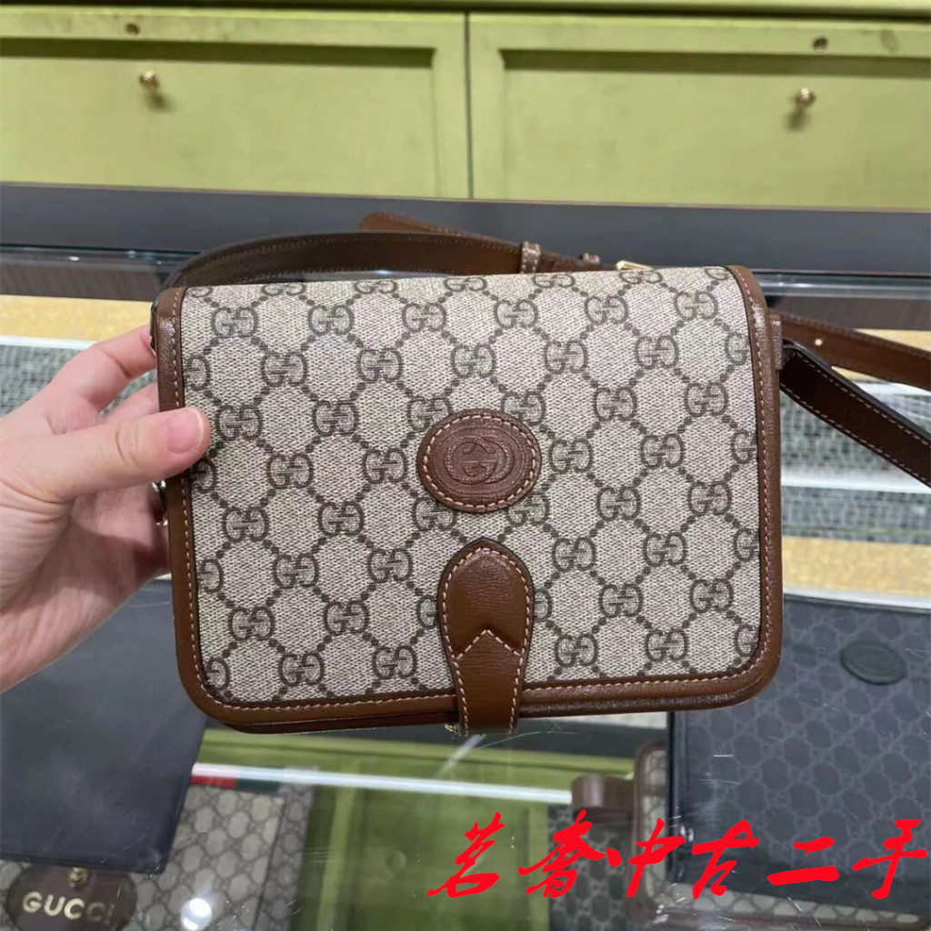 GUCCI 古馳 新款 GG Retro 系列 經典老花 郵差包 單肩包 斜背包 671620