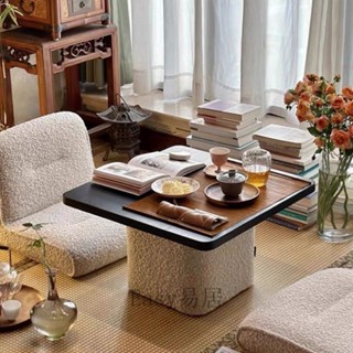 日式風傢庭室內飄窗榻榻米組閤桌椅北歐輕奢簡約設計款實木小茶幾