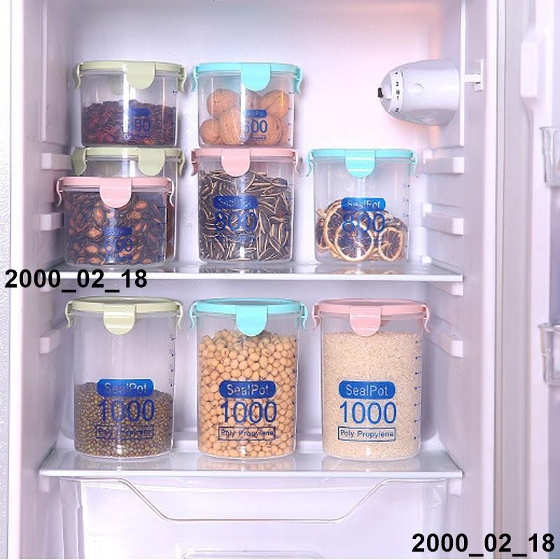 熱銷 家居透明塑料保鮮密封罐 廚房五穀雜糧收納盒儲物罐按扣式批發