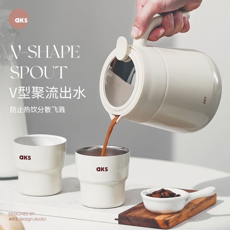AKS茶水分離保溫壺大號傢用養生燜茶壺泡茶暖水壺陶瓷內膽咖啡壺