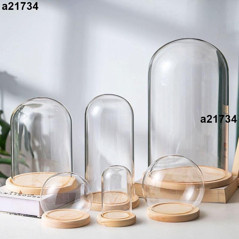 實惠價🔥☀展示盒☀ 玻璃罩 工藝品擺件積木模型手辦人偶粘土乾燥花 玻璃罩 防塵罩