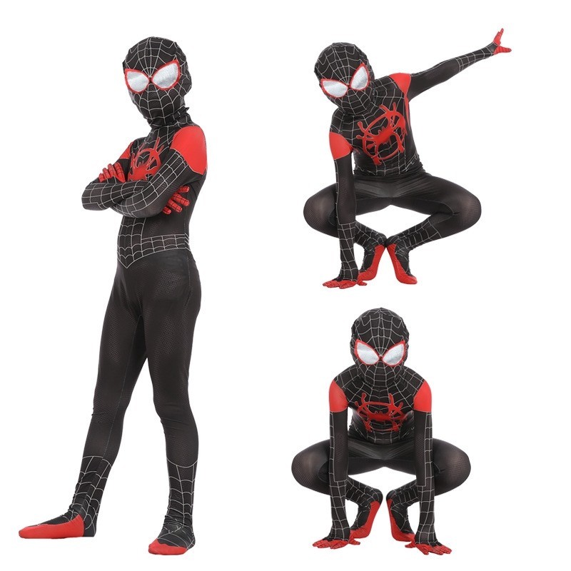 5折熱賣新款蜘蛛人緊身衣服 黑色蜘蛛人 cosplay動漫服裝 新紀元蜘蛛人平行宇宙角色扮演