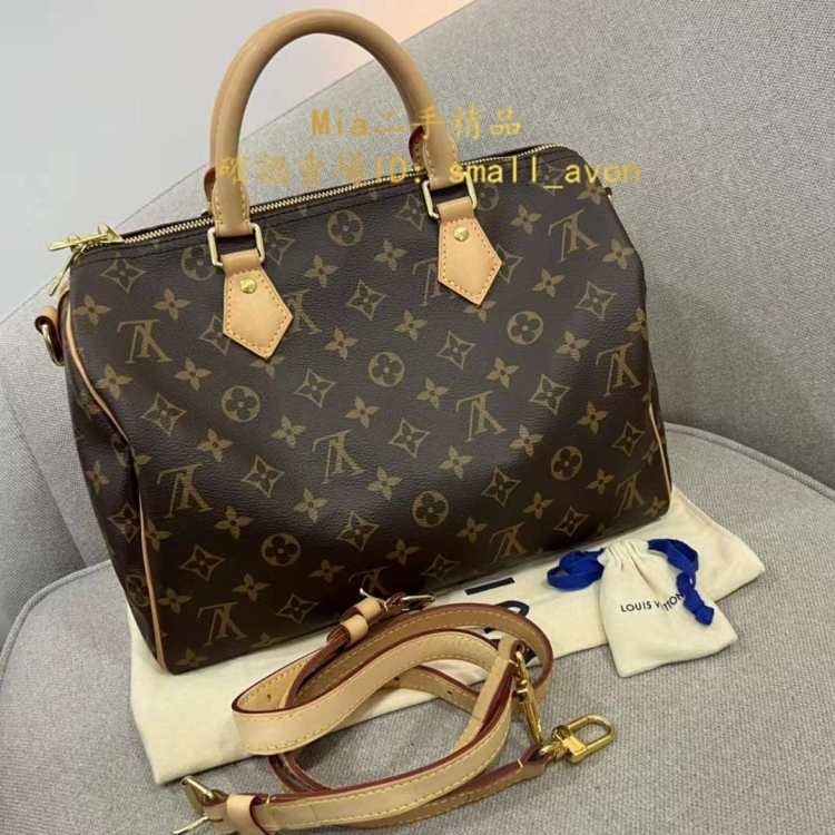 Mia二手 LV 路易威登 SPEEDY 30 M41108 經典老花帆布手提包 波士頓包 枕頭包 斜跨包