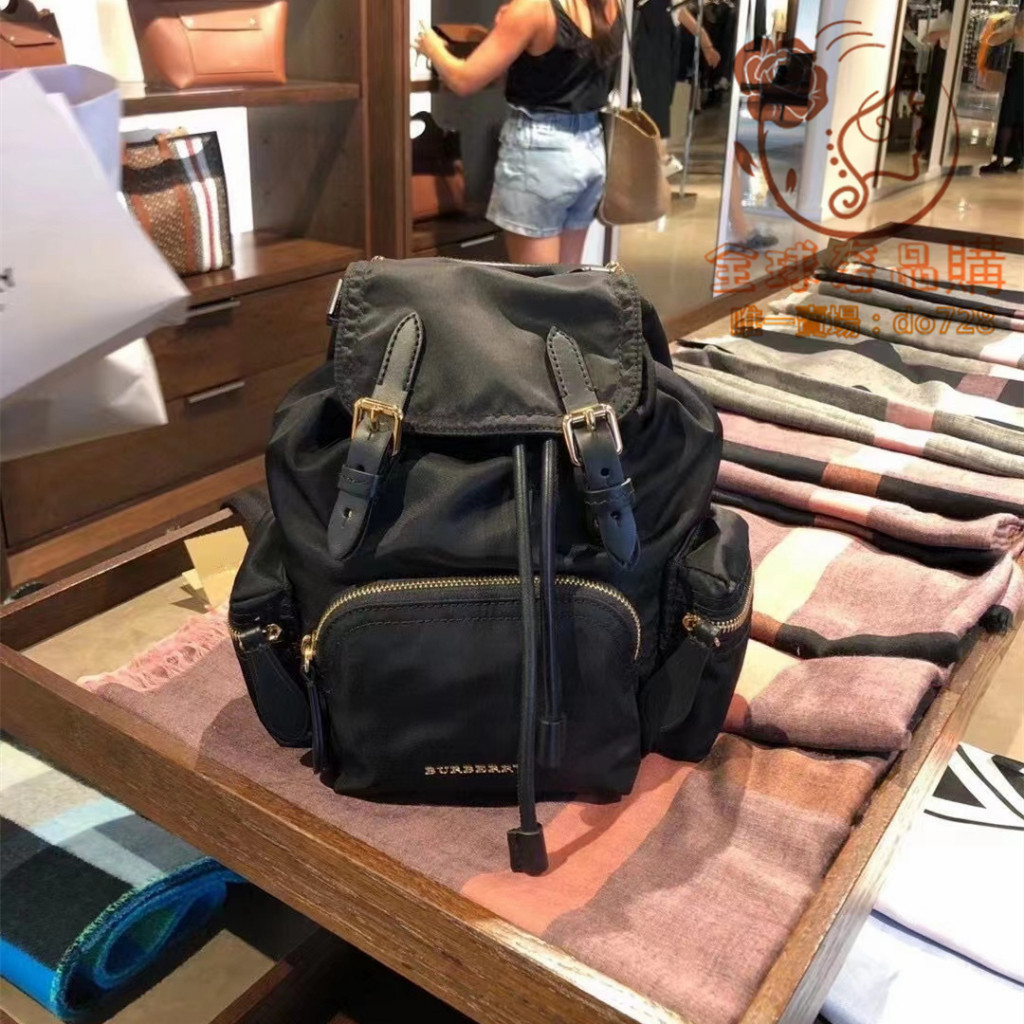 Burberry 博柏利 小/中 40759721 Rucksack 後背包 雙肩包 黑色/格紋 專櫃