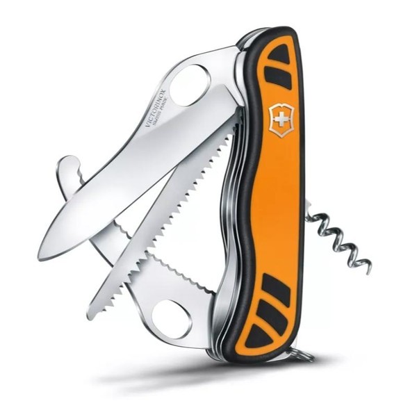 【Victorinox 瑞士維氏】瑞士刀 HUNTER XT GRIP 6用刀 111mm-橘黑 (0.8341.MC9)墊 腳石購物網