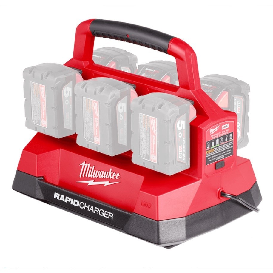 M18PC6【台灣工具】原廠 公司貨 美沃奇 Milwaukee 18V 配套 快速充電器 鋰電池 6充 M18 PC6