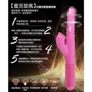 ●送清潔粉●蜜舌旋風 ‧ 4X8X36多功能旋轉+伸縮+變頻震動魔舌USB充電按摩棒【特別提供保固6個月】
