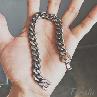 Fanshi｜歐美復古鈦鋼手鍊／手鍊男｜古巴手鍊 男生手鍊 男手鍊 男女韓版個性寬手鐲男士冷淡風手環嘻哈飾品 手鏈 手環