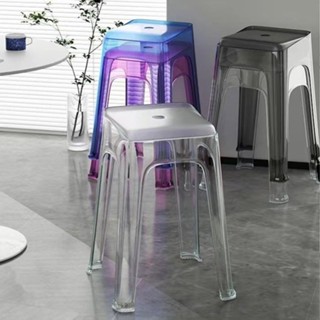 餐桌椅 收納椅 塑膠椅 闆凳 換鞋凳 透明加厚成人傢用塑料凳子客廳簡約餐桌高凳經濟型北歐圓凳椅子