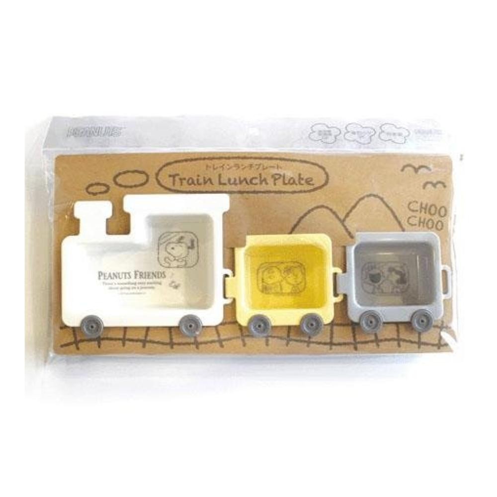 免運 史努比 Snoopy 造型塑膠餐盤3件組(連結火車) 日本製 賣場多款任選