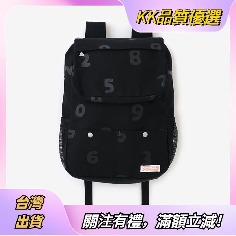 KK優選 日本潮牌 2023 SOUSOU帆布後背包 簡約大容量 耐磨 黑色數字後背包 書包 電腦包