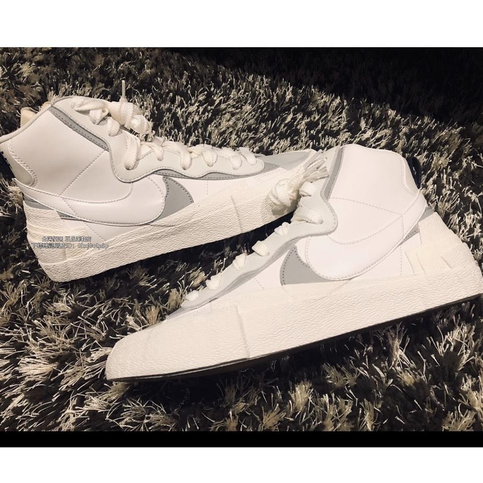 門市正品★sacai x Nike Blazer Mid 解鉤 灰白 板鞋 男女同款 BV0072-100