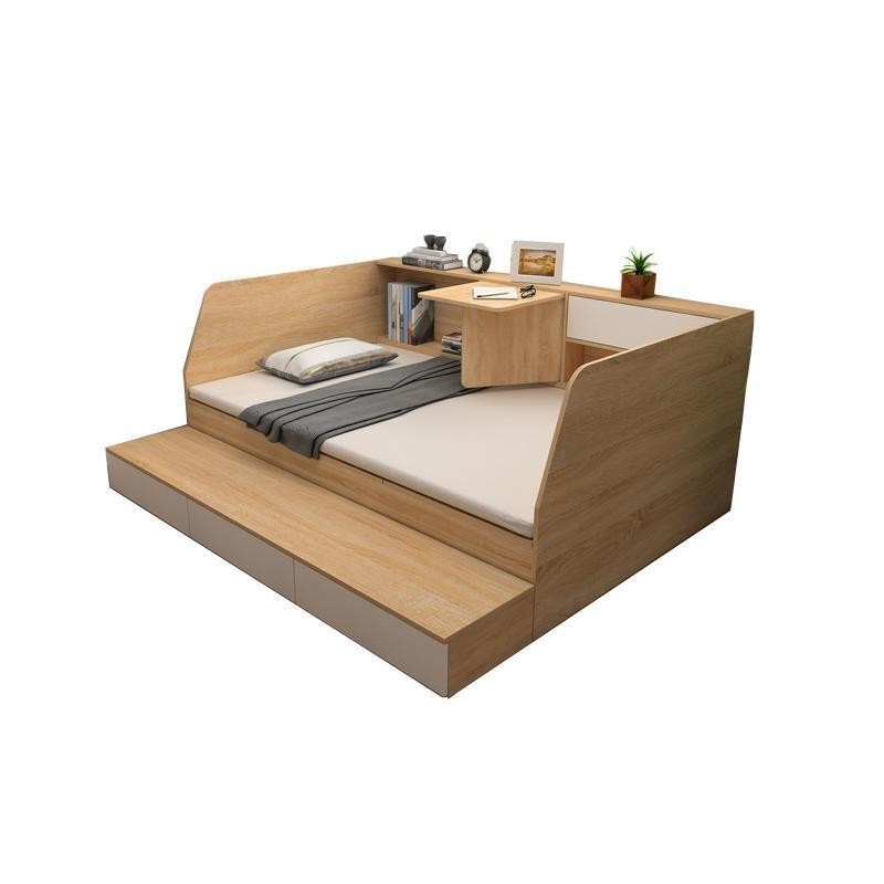 限時下殺 好物上新 儲物床 定制書架沙發床一體次小臥室榻榻米床現代簡約儲物床雙人床腳踏 床架 單人床 單人加大 雙人床