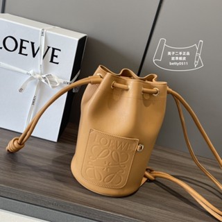 免運 二手 LOEWE Sailor系列 Nappa 小牛皮抽繩包 單肩包 雙肩包 A734Z1 小號水桶包 斜挎包