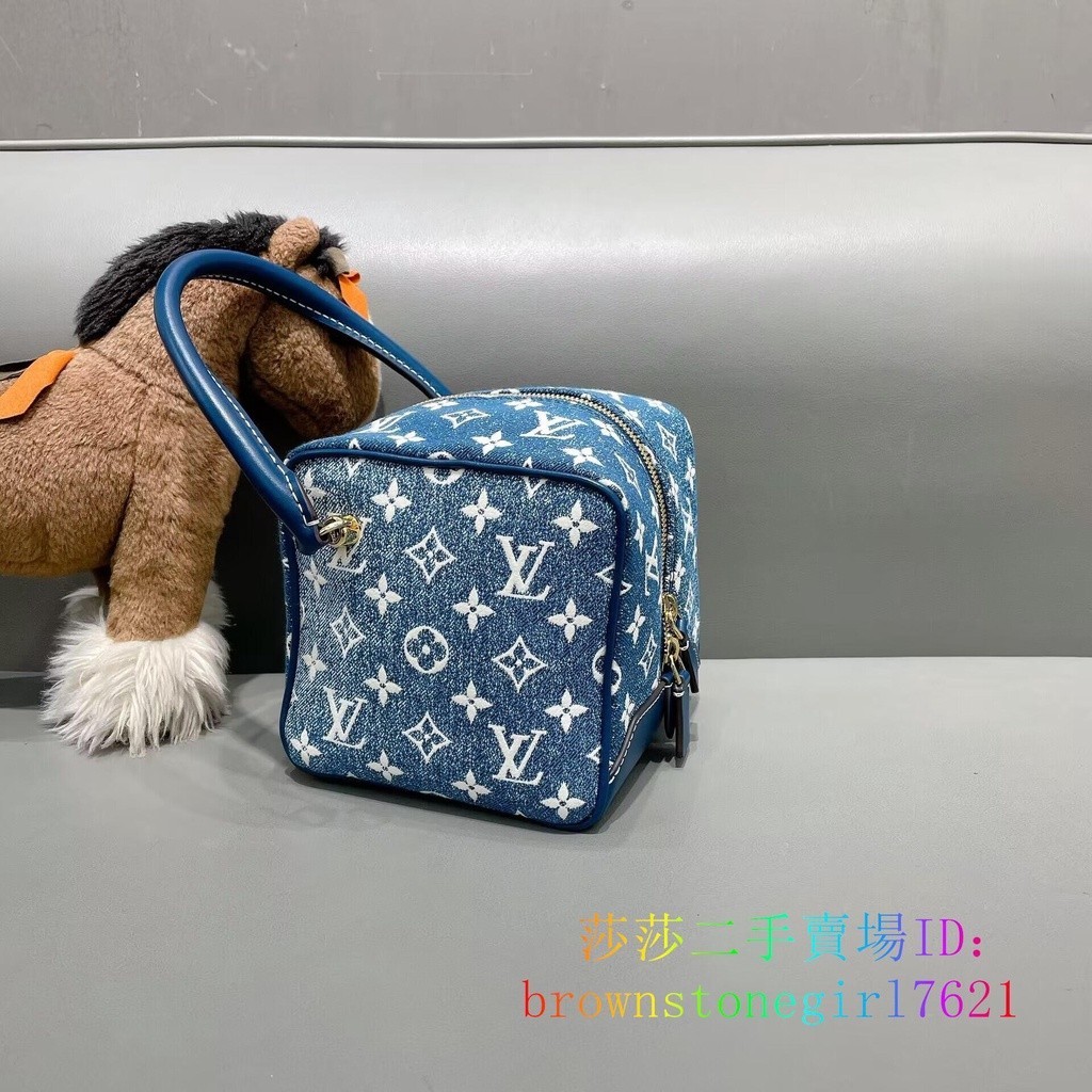 二手現貨 LV 路易威登 22新款 SQUARE BAG 丹寧牛仔布 骰子包 鏈條包 手提包 單肩包 M59611