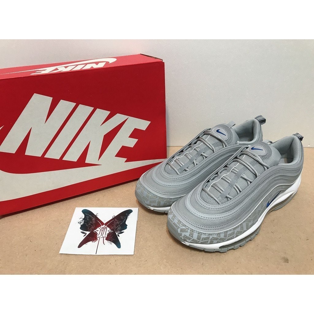 現貨 Nike Air Max 97 灰色 銀色 藍勾 銀彈 滿版 氣墊 反光 休閒鞋 情侶鞋 BQ3165-001