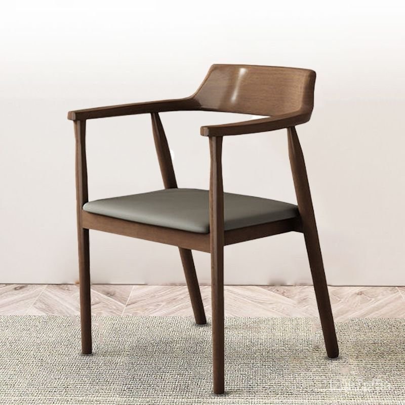 【新品】💥北歐實木餐椅肯尼迪總統椅廣島椅白蠟木餐廳會議傢用簡約靠背椅