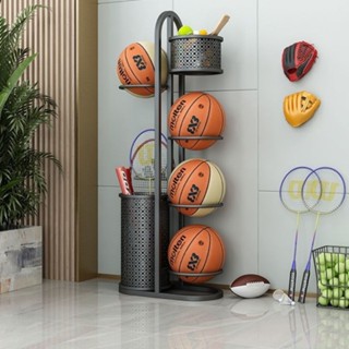 家用籃球置物架足球收納架室內球拍收納筐運-fred百貨