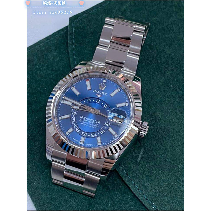 勞力士 326934 Rolex 藍面 天行者 Sky-dweller 白金 沙羅系統 年曆腕錶