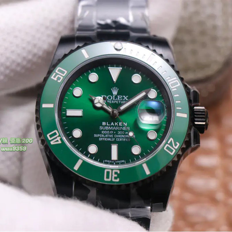 V9勞力士 手錶 Rolex 腕錶 綠水鬼潛航者BLAKEN腕錶 cal.3135壹體機芯曜黑版手錶 男士腕錶 流行錶
