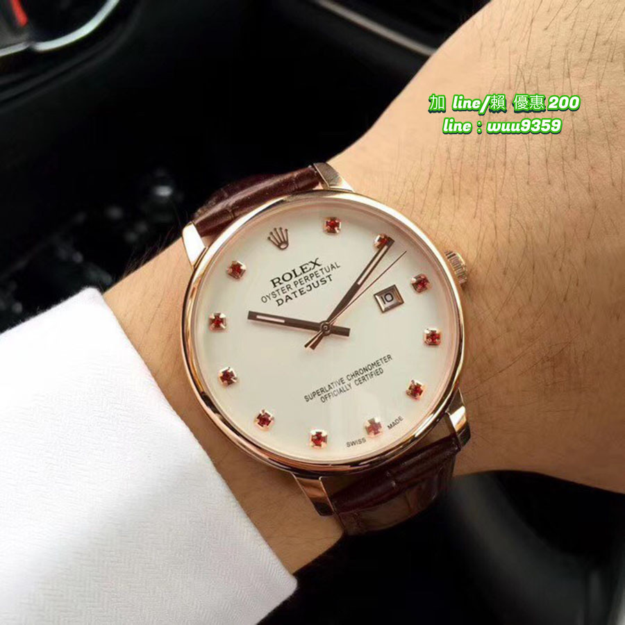 勞力士-Rolex精致男士系列腕表 獨特簡約三針設計 Rolex機械錶 男錶 腕錶 真皮錶帶