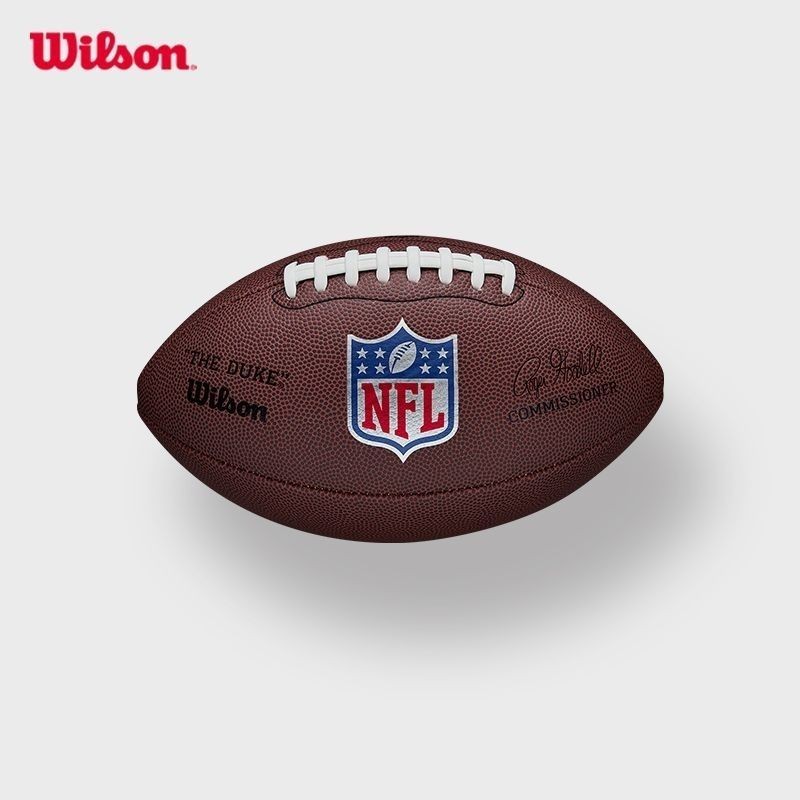 【精品熱銷】Wilson威爾勝官方正品NFL新款DUKE複刻版耐用耐磨PU標準橄欖球9號