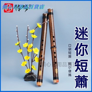 可開發票初學者兒童成人樂器女隨身小笛子 初學入門紫竹短簫6孔E調蕭樂器洞簫迷你瀟學生便攜古風 零基礎樂器