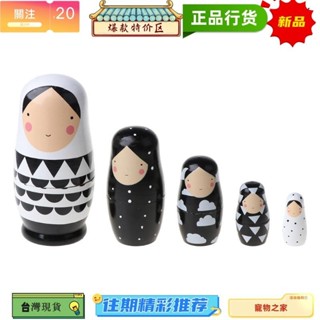 台灣熱銷 5 件套俄羅斯嵌套娃娃木製俄羅斯套娃娃娃手工彩繪