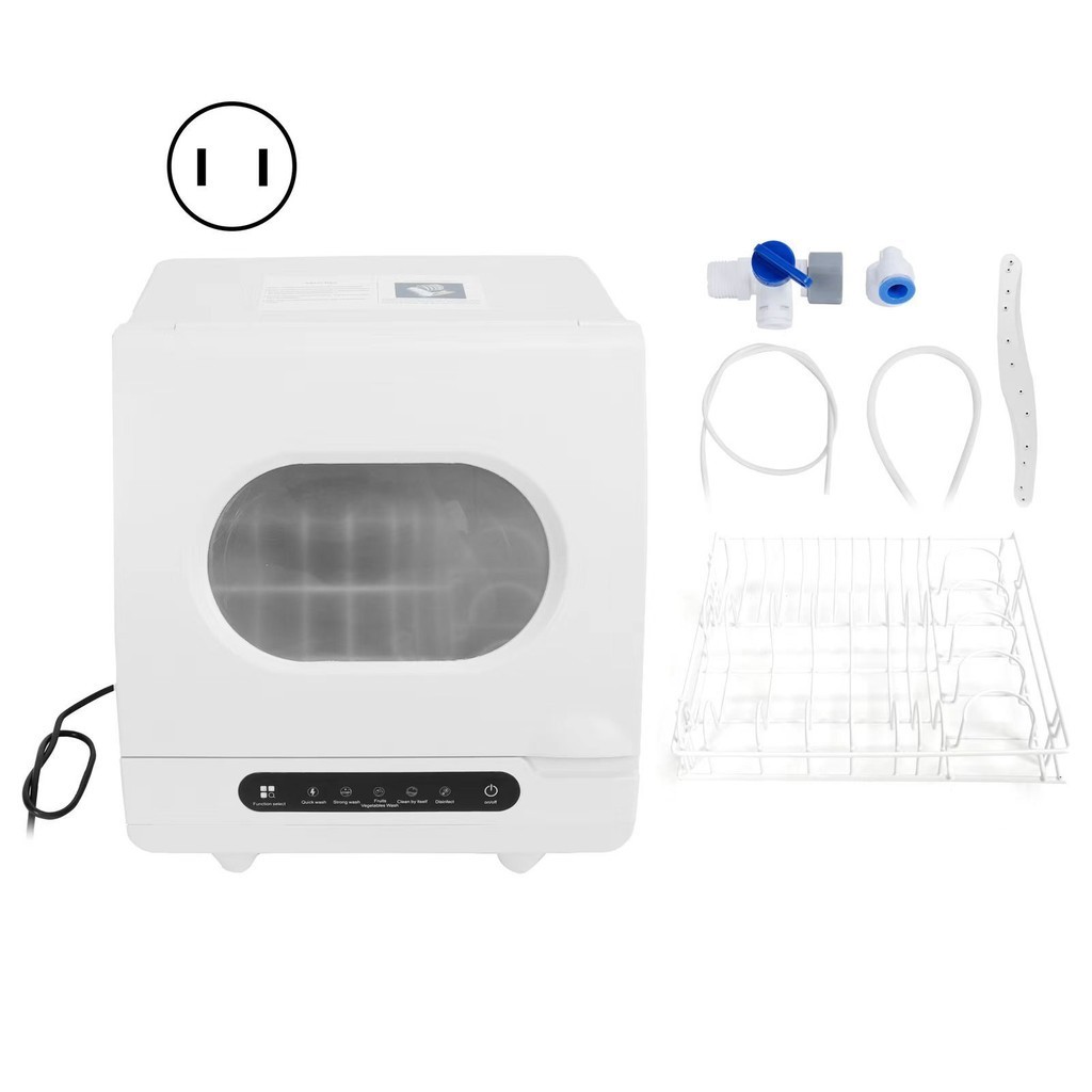 小型臺式洗碗機美規110V60Hz傢用免安裝全自動智能消毒烘幹6人用