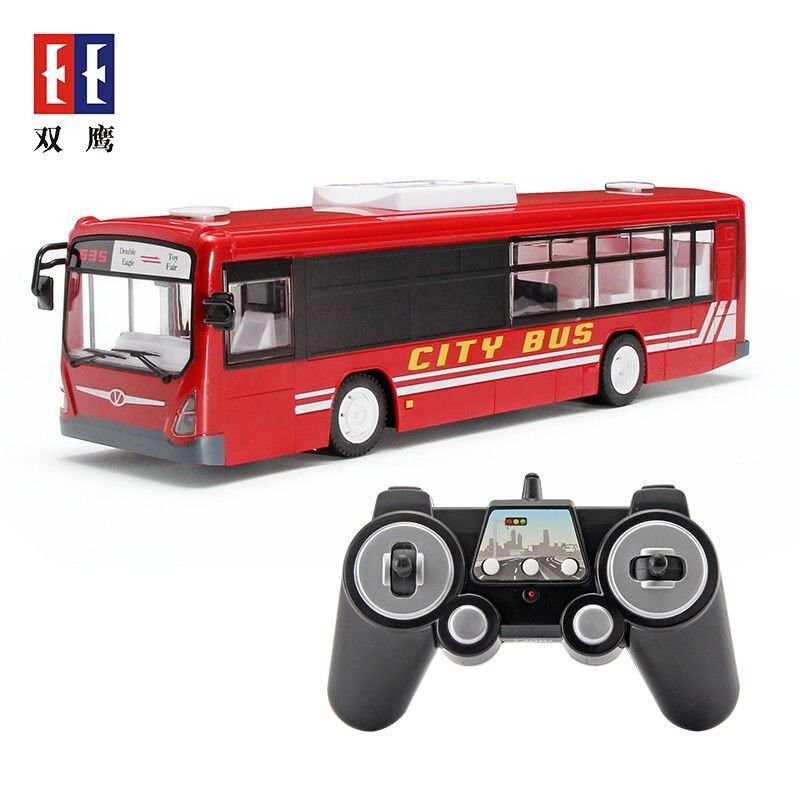 「免運費」雙鷹E635-001無綫遙控公交車巴士玩具車 可充電動大號校巴遙控車