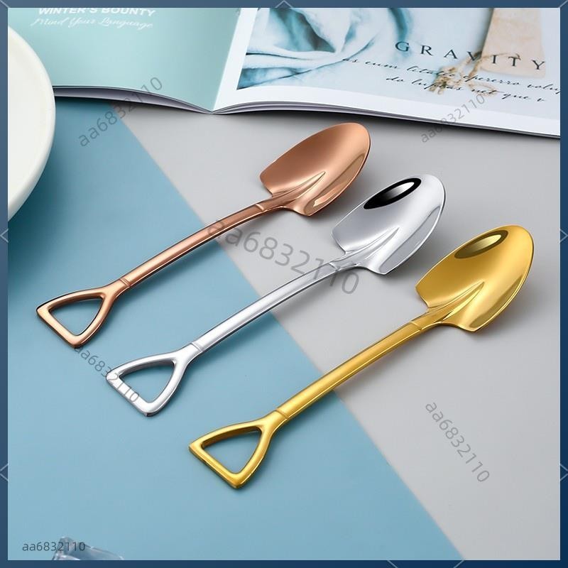 免運💥 不鏽鋼 鏟勺 咖啡勺 冰淇淋勺 工程鏟 復古可愛 圓頭勺 廚房廚具