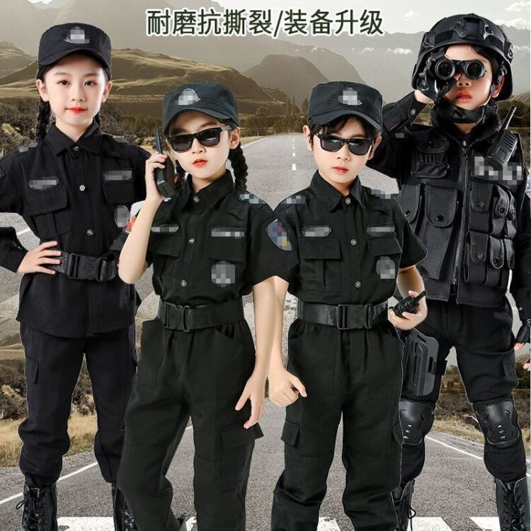 2024最新兒童警察服軍裝套裝男童軍衣童裝特警衣服警官服小孩軍裝角色扮演