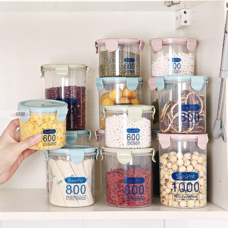 黛蒂·透明塑膠密封罐 水 果汁 飲料 奶粉 食品罐 廚房收納 辦公室 上班族 學生用品 阿嬤柑仔店