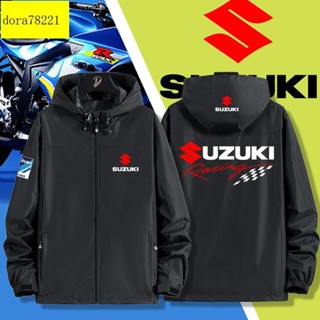 Suzuki鈴木摩托車夾克男重機車連帽防風沖鋒衣外套秋冬衣服騎行服【精品服飾】