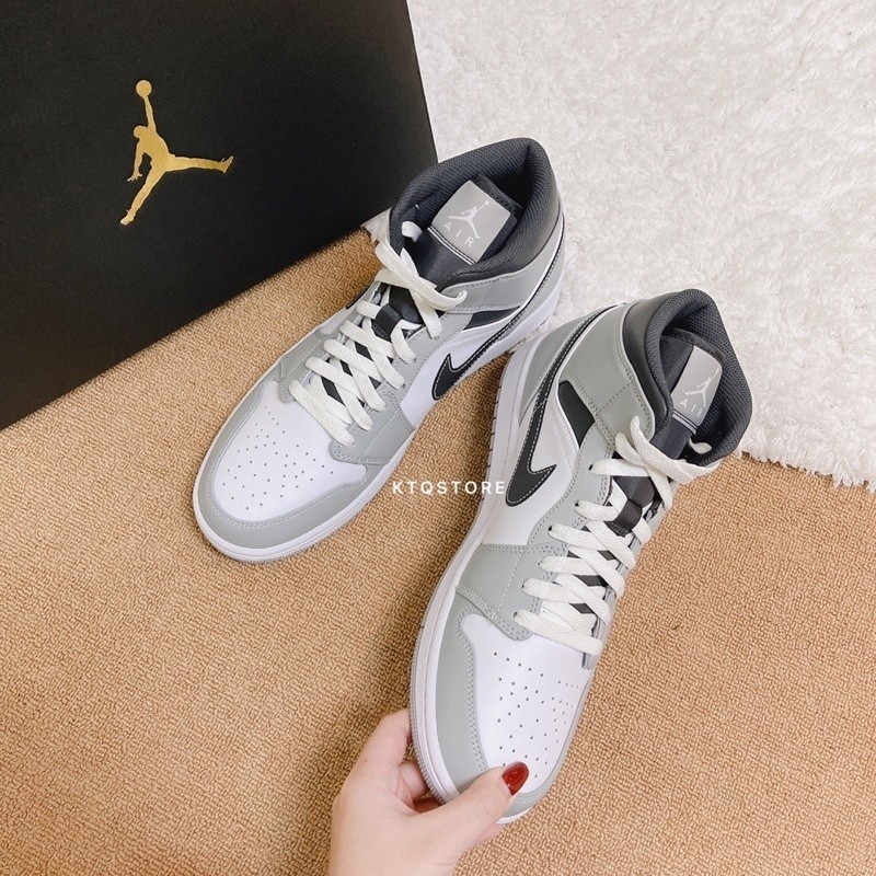 Nike Air Jordan 1 Mid Light Smoke Grey 灰白黑 554724-078