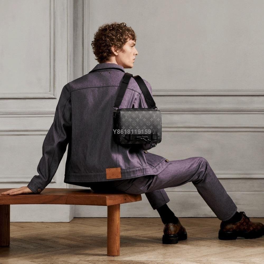 【二手】Louis Vuitton LV路易威登 男士新款老花STEAMER 郵差包M45585