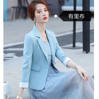 女士高檔西裝初秋休閒韓版小個子西裝短款外套穿搭九分袖上衣潮XZWT~