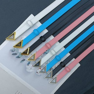 【YXJ SHOP】皮帶 腰帶 新款P傢三角金屬扣細款皮帶時尚潮流百搭腰帶學生牛仔褲腰帶2.0寬