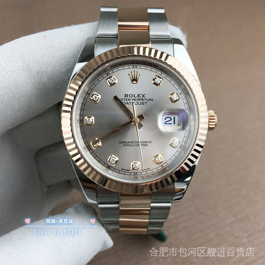 勞力士 現貨Rolex 1：1日誌型m126331間金摺疊扣鑽刻男士自動機械手腕錶 潮流 時尚 休閒 商務 經典