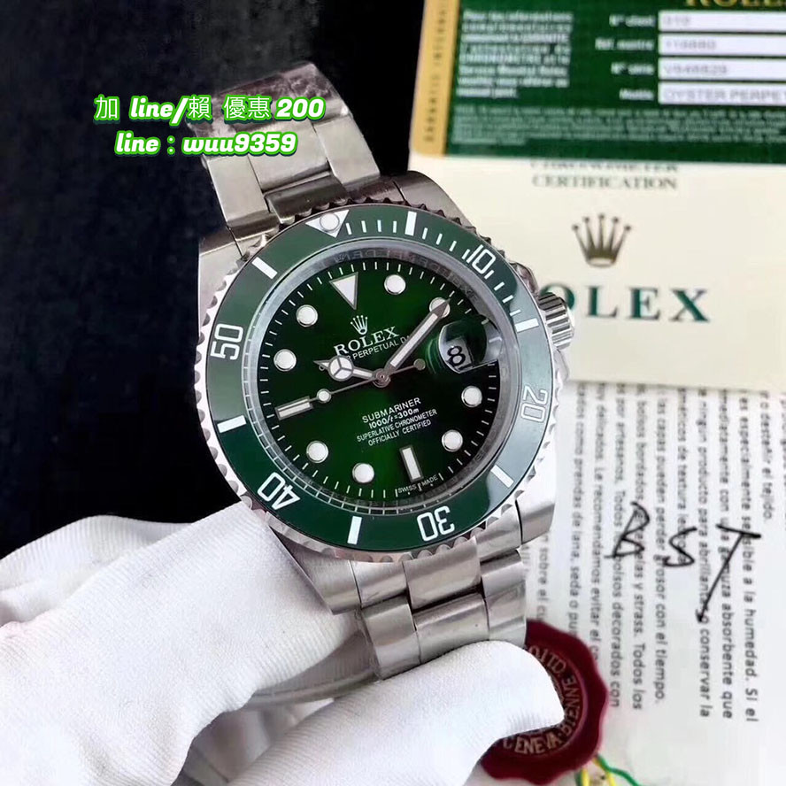 X新款Rolex勞力士 潛航者男士腕錶潮流時尚防水日曆 石英手錶 情侶手手錶 綠水鬼 黑水鬼 鬼王