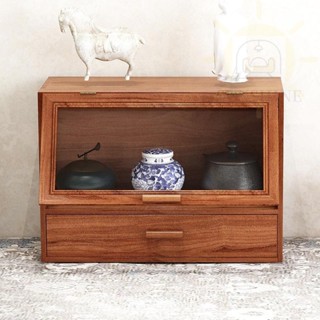 復古實木質抽屜收納盒桌面茶具茶桌雜物膠帶化妝品整理zakka櫃子