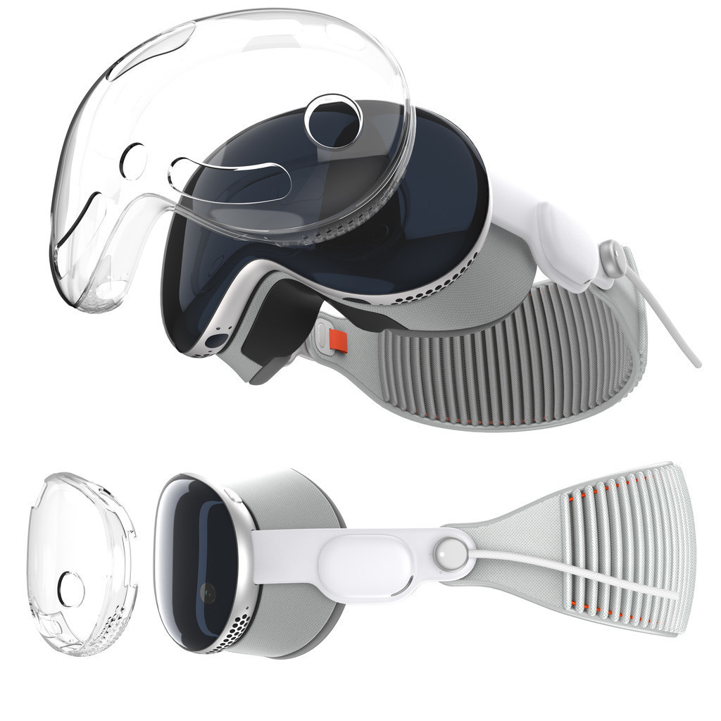 ☻➳Vision Pro 保護殼 水晶透明TPU保護套 適用於蘋果Vision Pro VR 眼鏡保護 MR頭帶設備配