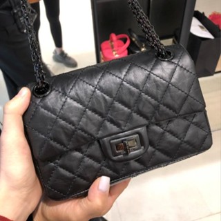 CHANEL 香奈兒 2.55 mini 黑銀 單肩 斜背包 AS0874