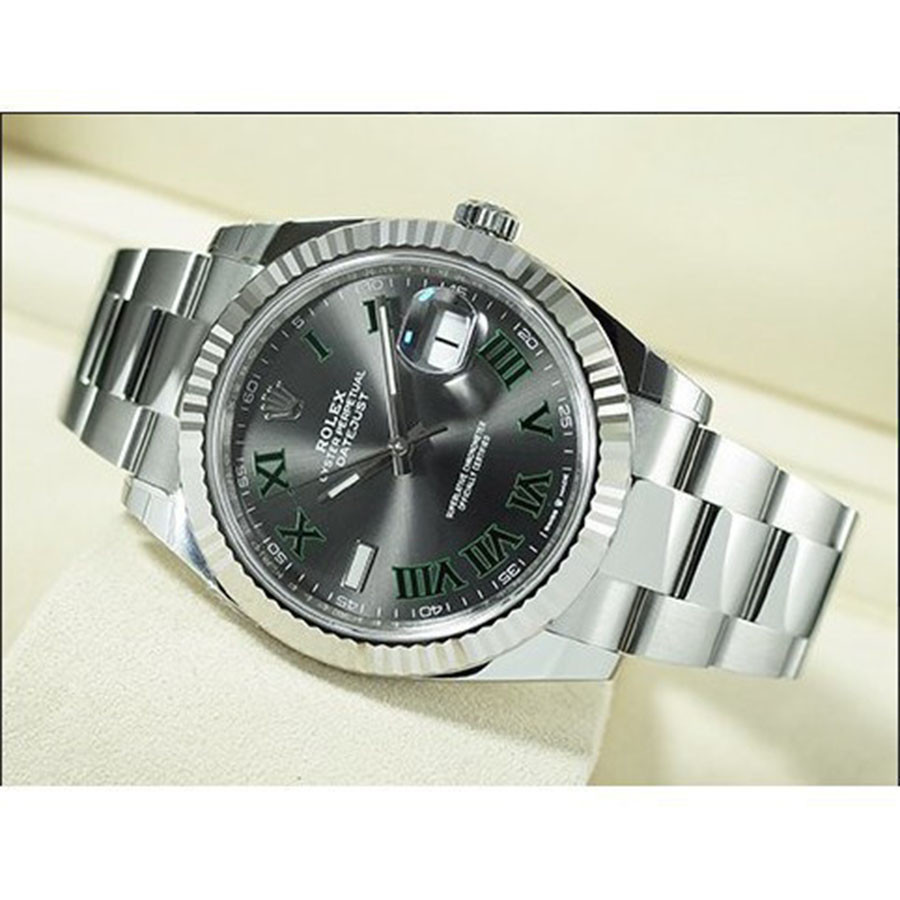 Rolex 勞力士 DATEJUST II 126334 蠔式日誌 經典綠羅馬 銀灰色面盤 UE6442